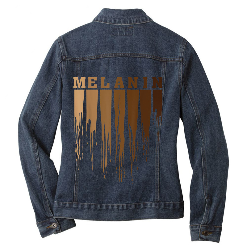 Cool Melanin Gift Men Women Funny Dripping Proud Afro Shades _002 Ladies Denim Jacket by SHANNONRENNAN | Artistshot