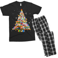 Christmas Library Tree Lights For Librarian And Book Lover T Shirt Men's T-shirt Pajama Set | Artistshot