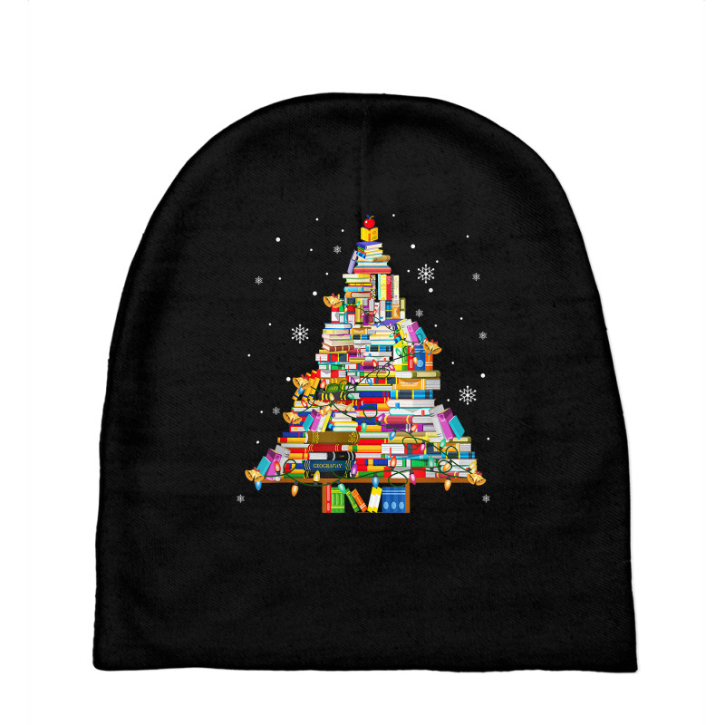 Christmas Library Tree Lights For Librarian And Book Lover T Shirt Baby Beanies by erinlorrai | Artistshot