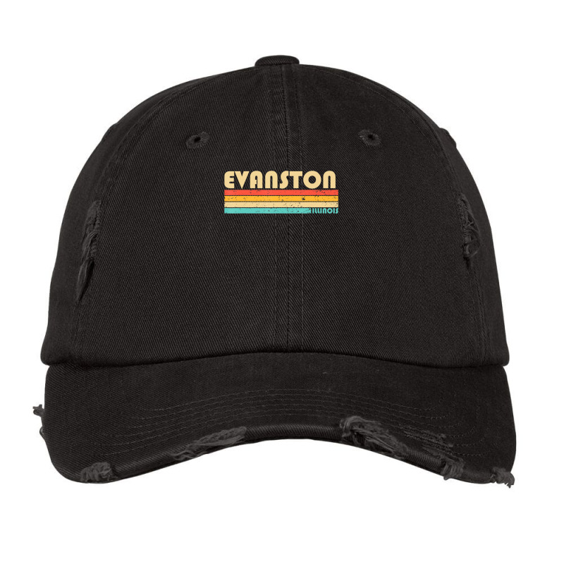 Evanston Il Illinois City Home Roots Retro 70s 80s Vintage Cap by hongquangd | Artistshot