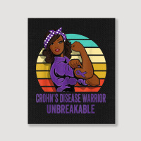 Crohn's Disease Warrior Shirt Unbreakable Portrait Canvas Print | Artistshot