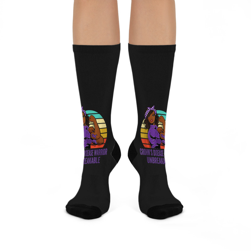 Crohn's Disease Warrior Shirt Unbreakable Crew Socks | Artistshot