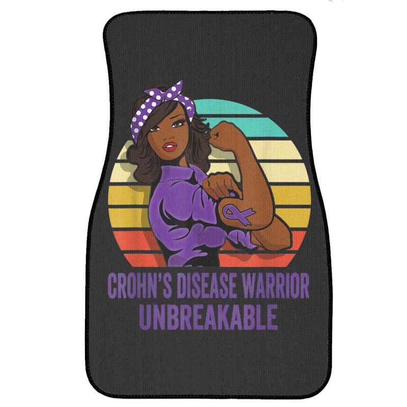 Crohn's Disease Warrior Shirt Unbreakable Front Car Mat | Artistshot