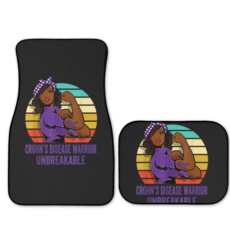 Crohn's Disease Warrior Shirt Unbreakable Full Set Car Mats | Artistshot