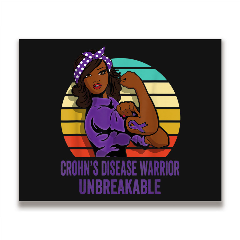 Crohn's Disease Warrior Shirt Unbreakable Metal Print Horizontal | Artistshot