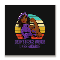 Crohn's Disease Warrior Shirt Unbreakable Metal Print Square | Artistshot