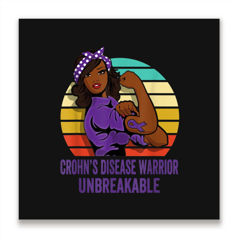 Crohn's Disease Warrior Shirt Unbreakable Metal Print Square | Artistshot