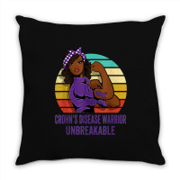 Crohn's Disease Warrior Shirt Unbreakable Throw Pillow | Artistshot