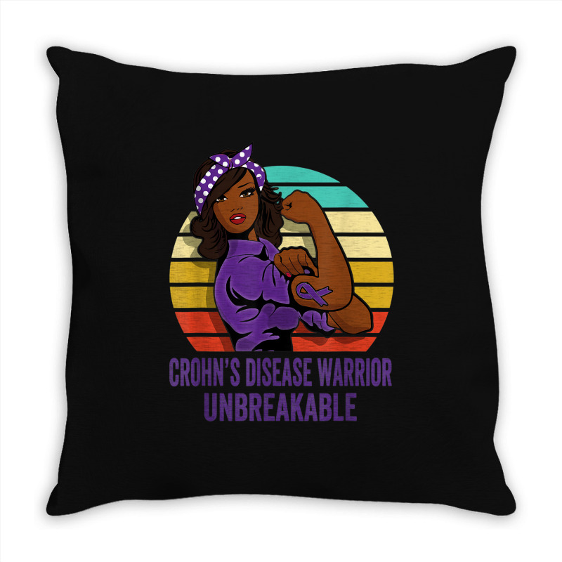 Crohn's Disease Warrior Shirt Unbreakable Throw Pillow | Artistshot