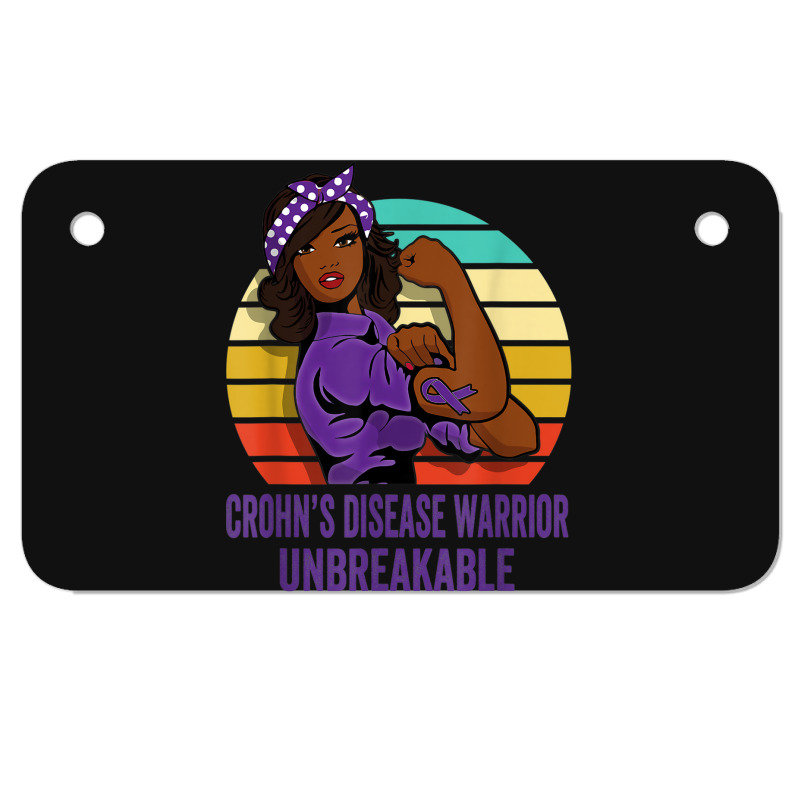 Crohn's Disease Warrior Shirt Unbreakable Motorcycle License Plate | Artistshot