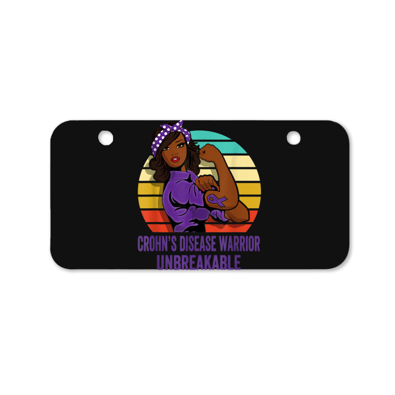 Crohn's Disease Warrior Shirt Unbreakable Bicycle License Plate | Artistshot