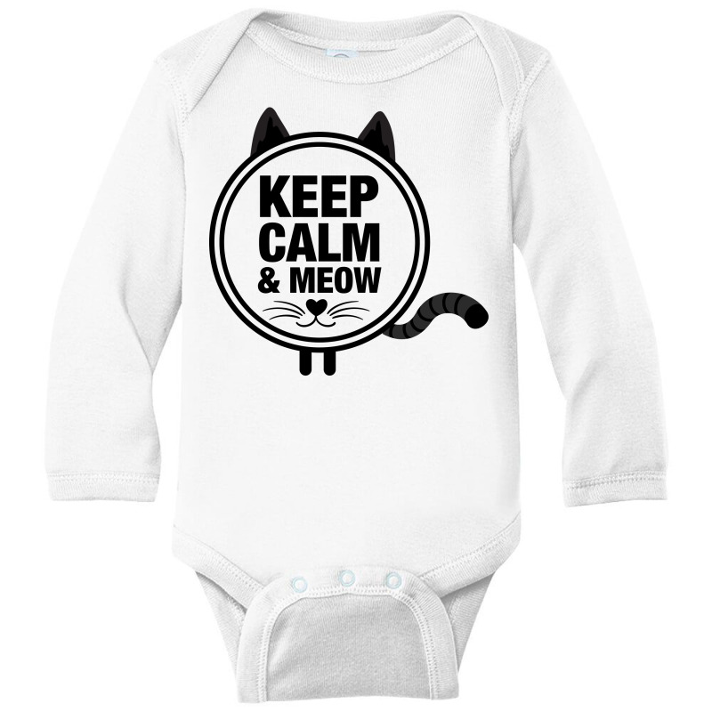 Keep Calm And Meow Long Sleeve Baby Bodysuit | Artistshot