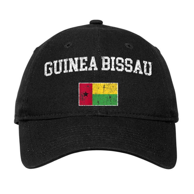 Retro Guinea Bissau Flag Vintage Bissau Guinean Flag Adjustable Cap | Artistshot