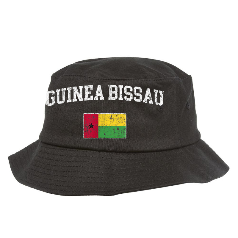 Retro Guinea Bissau Flag Vintage Bissau Guinean Flag Bucket Hat | Artistshot