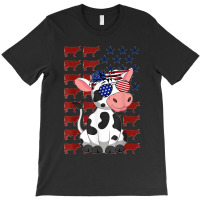 Funny Dairy Cows 4th Of July Costumes Usa Flag Dairy Cows T-shirt | Artistshot