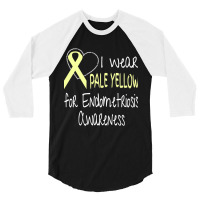 I Wear Pale Yellow For Endometriosis Awareness 3/4 Sleeve Shirt | Artistshot