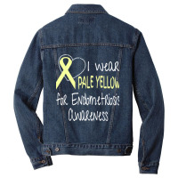 I Wear Pale Yellow For Endometriosis Awareness Men Denim Jacket | Artistshot