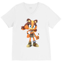 Chocolate Boomerang V-neck Tee | Artistshot