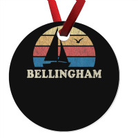 Bellingham Wa Vintage Sailboat 70s Throwback Sunset Ornament | Artistshot