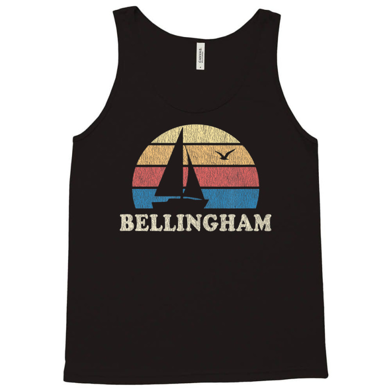 Bellingham Wa Vintage Sailboat 70s Throwback Sunset Tank Top | Artistshot