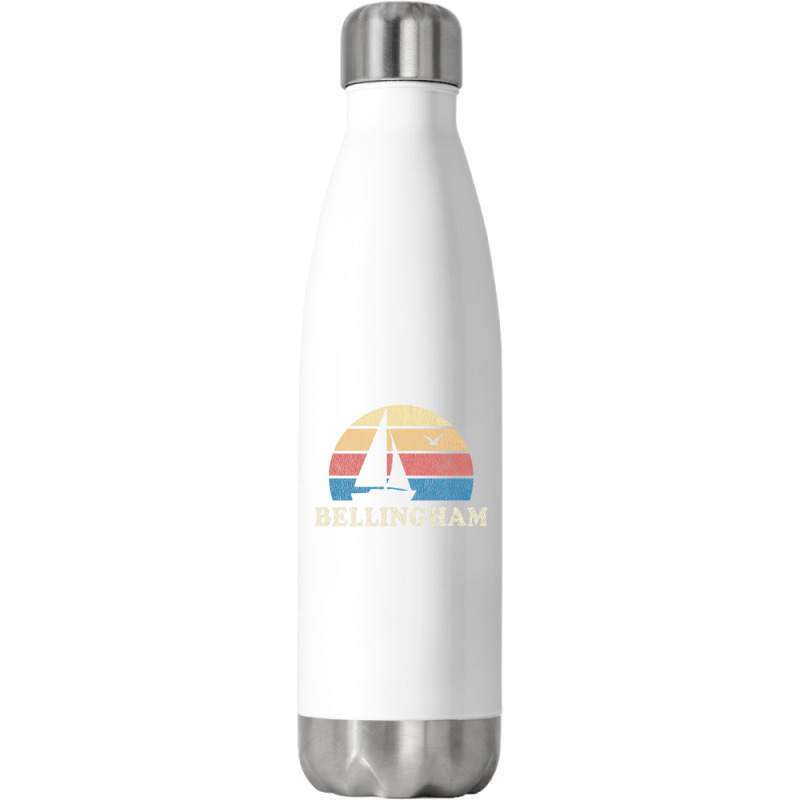 Bellingham Wa Vintage Sailboat 70s Throwback Sunset Stainless Steel Water Bottle | Artistshot