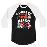 Goodbye 2022 Hello 2023 Cute Christmas Tee 3/4 Sleeve Shirt | Artistshot