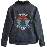 Bend Oregon Or Vintage Retro 70s Unisex Sherpa-lined Denim Jacket | Artistshot