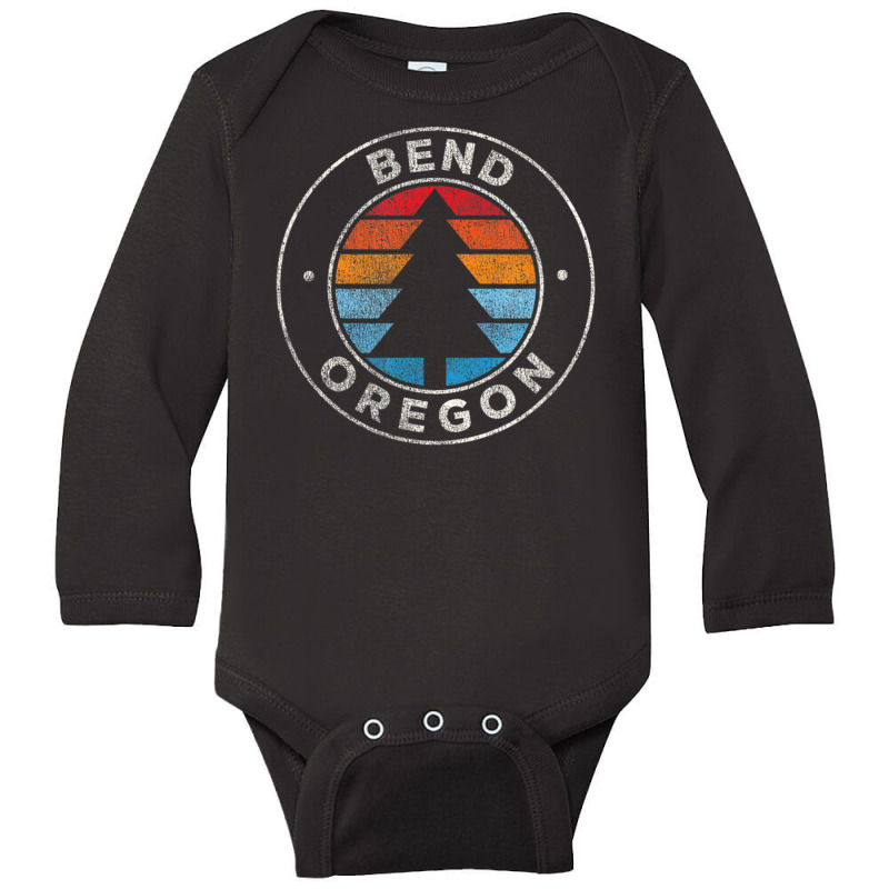 Bend Oregon Or Vintage Retro 70s Long Sleeve Baby Bodysuit | Artistshot