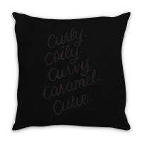 Curly Curvy Caramel Cutie Afro Melanin Goddess Girl Gifts _002 Throw Pillow | Artistshot