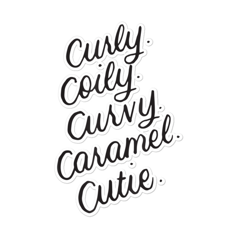 Curly Curvy Caramel Cutie Afro Melanin Goddess Girl Gifts _002 Sticker | Artistshot