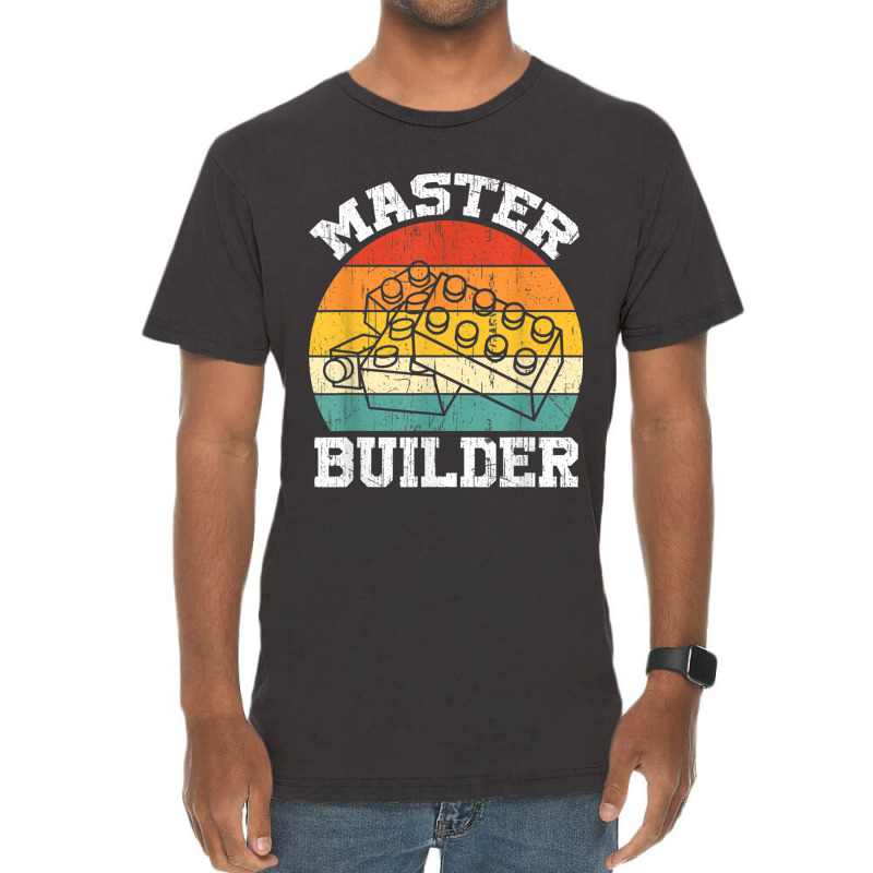 Master Builder Kids Building Blocks Brick Toy Master Builder 1 Vintage T-shirt | Artistshot