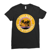 Folly Beach South Carolina Sc Vintage Retro 70s 80s Souvenir Ladies Fitted T-shirt | Artistshot