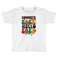 Goodbye 2022 Hello 2023 Retro Groovy Christmas New Year Toddler T-shirt | Artistshot