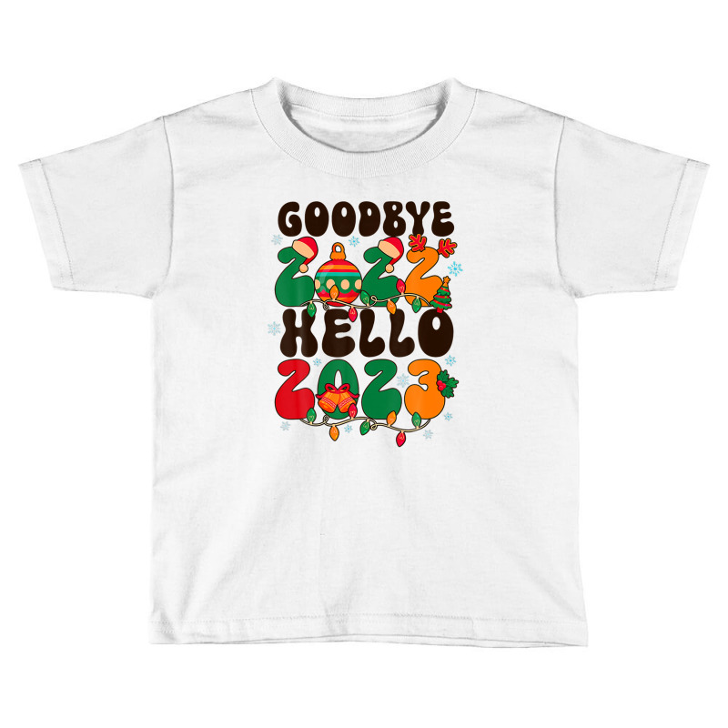 Goodbye 2022 Hello 2023 Retro Groovy Christmas New Year Toddler T-shirt | Artistshot