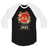 Happy Lunar New Year 2023 Year Of The Rabbit 3/4 Sleeve Shirt | Artistshot