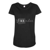 Wa State Wander Washington State Silhouette Maternity Scoop Neck T-shirt | Artistshot