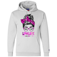 Lpn Life Nurse Women Messy Bun Leopard Rn Cna Lpn Healthcare T Shirt Champion Hoodie | Artistshot