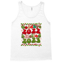 Goodbye 2022 Hello 2023 Retro Groovy Christmas New Year Tank Top | Artistshot