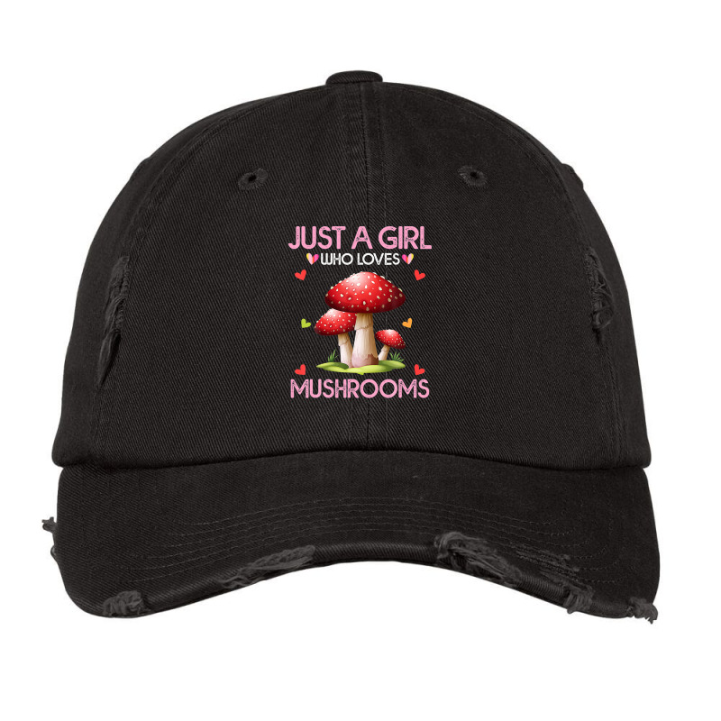 Just A Girl Who Loves Mushrooms Hunting Mycology Lover Vintage Cap by sadilaghabaw | Artistshot