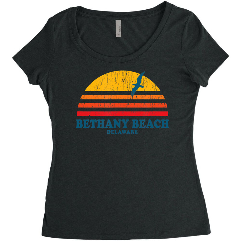 Bethany Beach Delaware De Vintage 70s Women's Triblend Scoop T-shirt | Artistshot