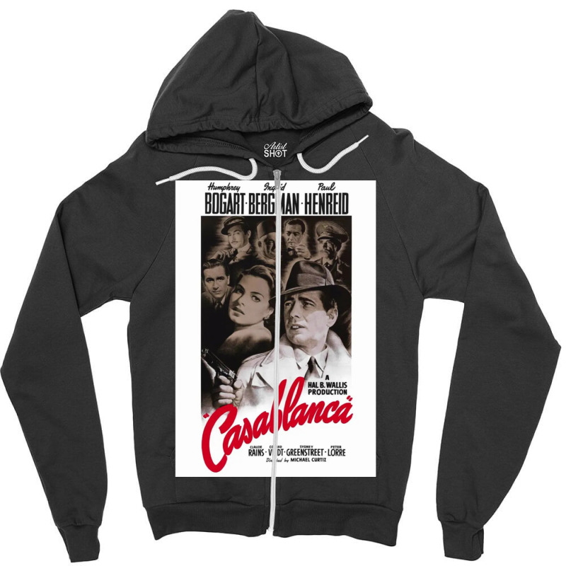 Bogart Zipper Hoodie by GaryDustinKnutson | Artistshot