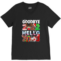 Goodbye 2022 Hello 2023 Cute Christmas Tee V-neck Tee | Artistshot