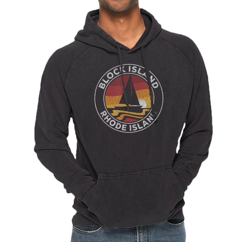 Block Island Rhode Island Vintage Sailboat 70s Retro Sunset Vintage Hoodie by michaelyounger19 | Artistshot