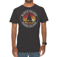 Block Island Rhode Island Vintage Sailboat 70s Retro Sunset Vintage T-shirt | Artistshot