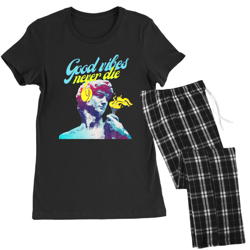 Good Vibes Never Die, Modern Colorful Unique Design Women's Pajamas Set by crrojkeydalu | Artistshot