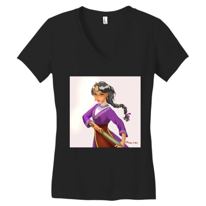 Warrior Girl Women's V-Neck T-Shirt by brumfieldportillo7vlpq8 | Artistshot