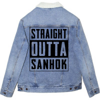 Straight Outta Sanhok Unisex Sherpa-lined Denim Jacket | Artistshot
