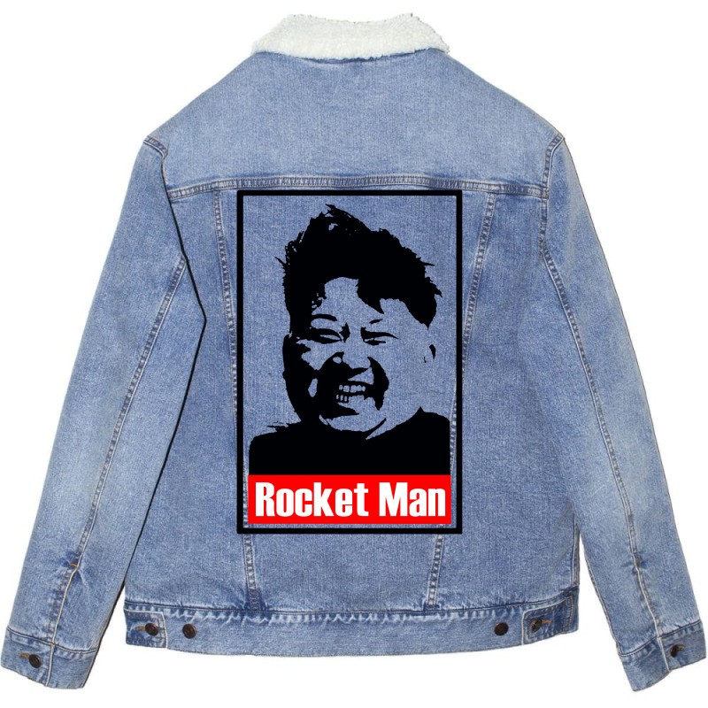 Kim Jong Un Parody Rocket Man Unisex Sherpa-lined Denim Jacket | Artistshot