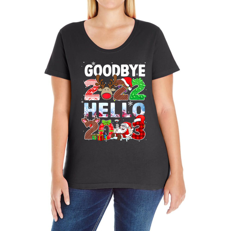 Goodbye 2022 Hello 2023 Cute Christmas Ladies Curvy T-shirt | Artistshot