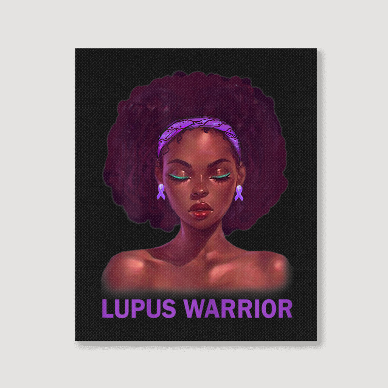 Womens Afro African American Black Woman Lupus Warrior Portrait Canvas Print | Artistshot